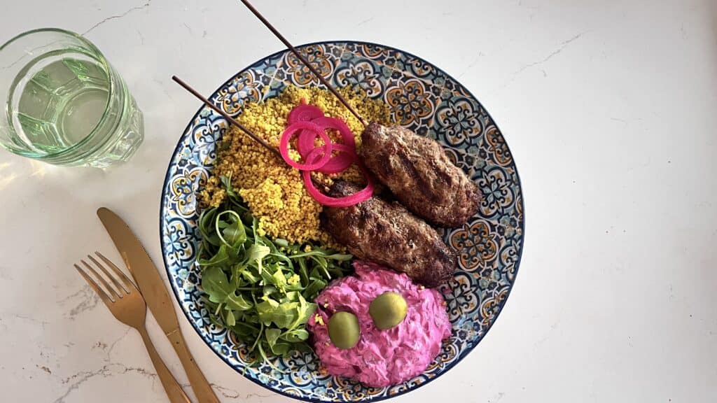 Yogurt Tzatziki With Beetroot, Lamb Kofta And Golden Couscous Recipe - National Dairy Council Ireland